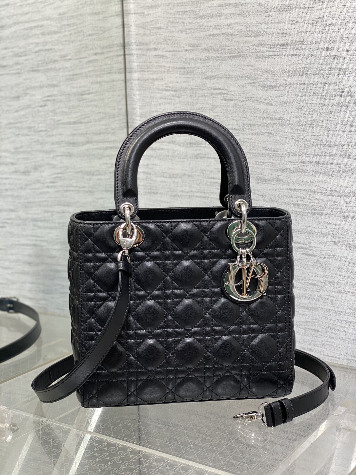 Medium Lady Dior Bag Black Cannage Lambskin